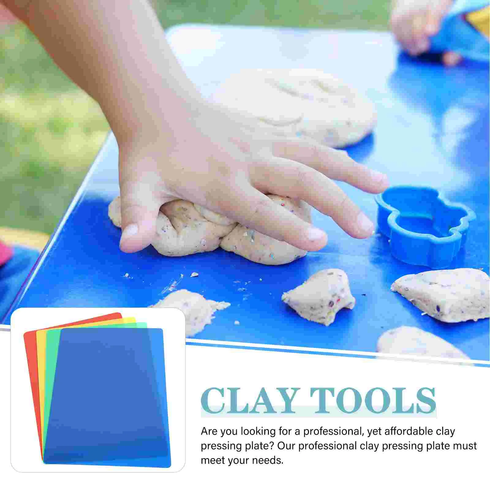 4шт Детски игрални подложки Глинени дъски за рязане за производство на diy Цвят основни листове за хоби (разноцветни)