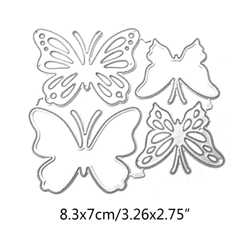 метални щанци за изрязване на пеперуди, 4 броя за комбинирано набор от пеперуди, шаблони за изрязване, декоративни вложки за албуми