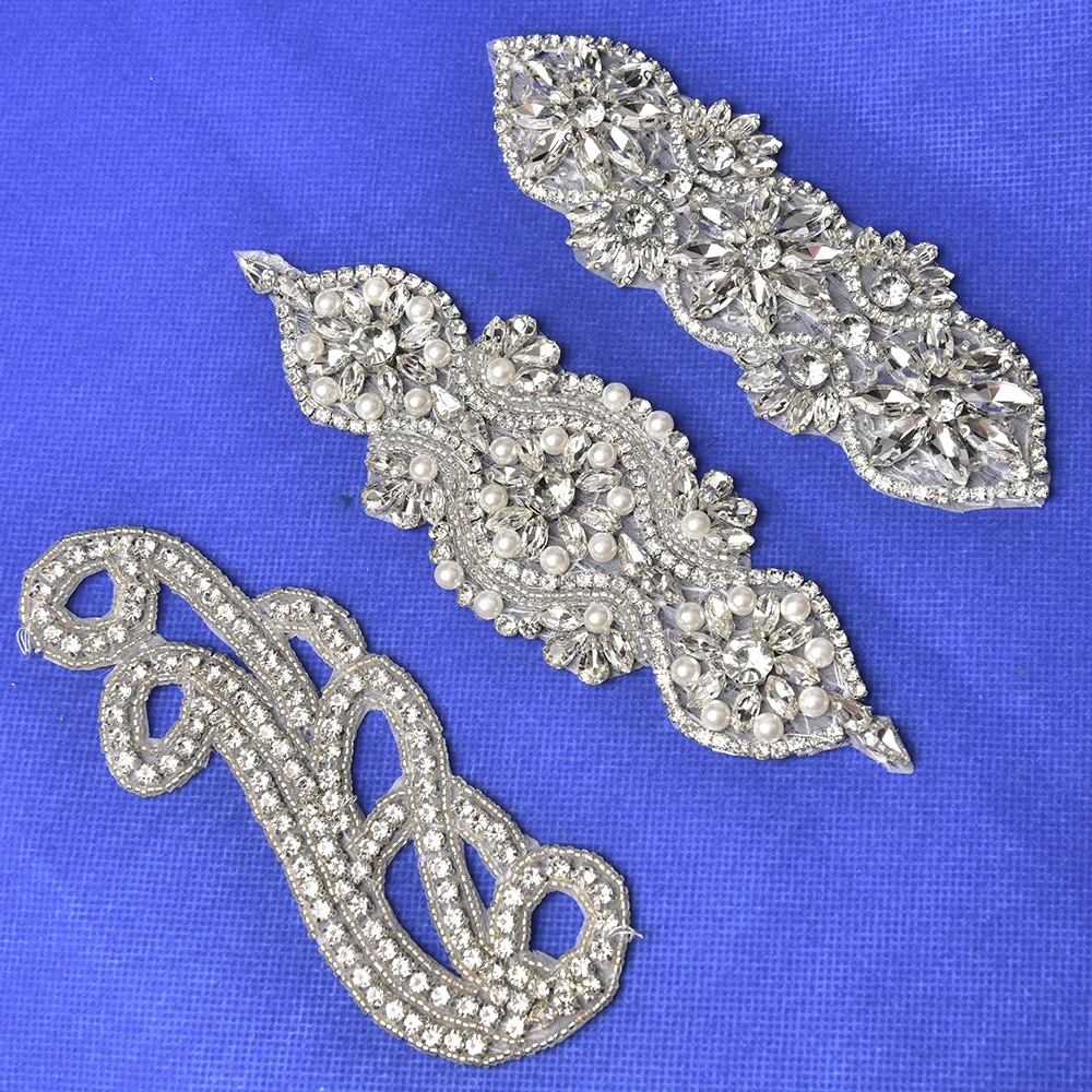 Нови кристали за младоженци Сребърна Апликация от кристали Сватбена Украса, Булчински Украси за пришивания колан Аксесоари за коса за момиченца със Собствените си Ръце