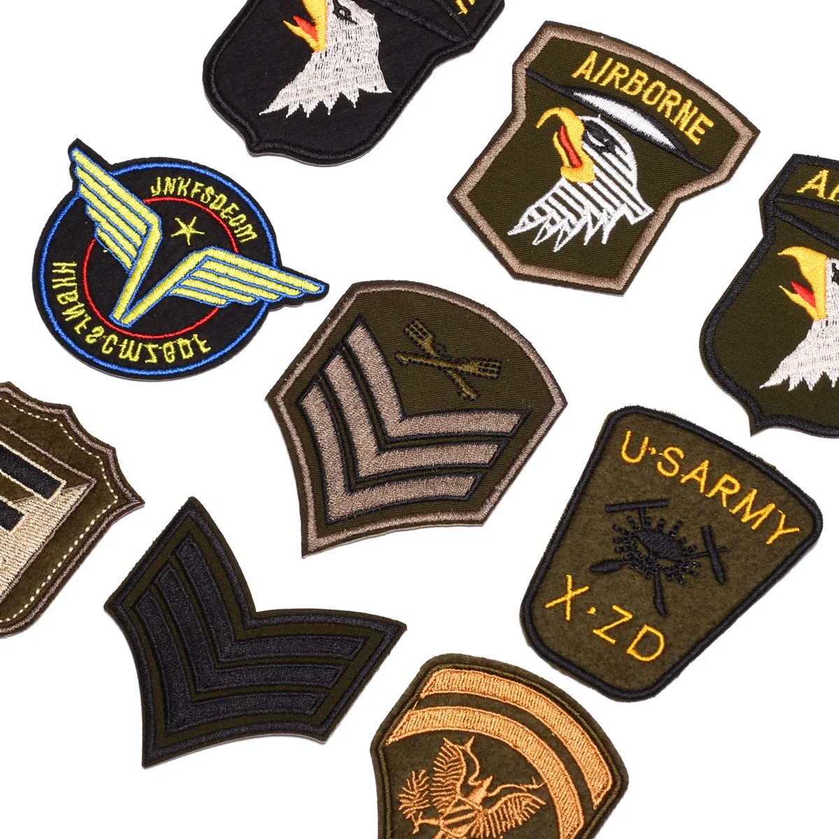 9шт Армията нашивка с бродерия на Iron on USA eagle за раница с дрехи, тактически армейските икони САМ, ленти за украса на дрехи