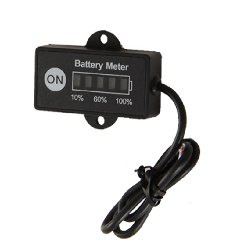 Дисплей Сензор за нивото на горивото Mini Battery LED 5 Meter БАР Оловно-Киселинната Индикатор за Зареждане на Батерията 12/24 за Мотоциклети Golf Carts Изпитвателно Напрежение Прилеп