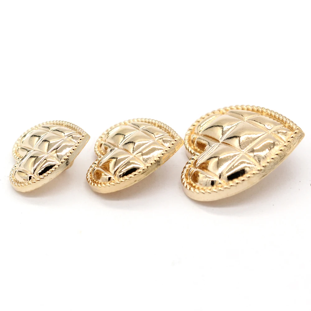 EQUBO 10 бр. Златни метални копчета във формата на сърце за дрехи, сладко женско палто, сако, яке, бижута ръчна изработка