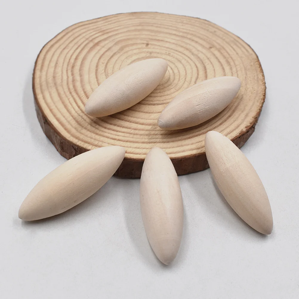 Комплект дървени мъниста за извършване на работи от мъниста с овална форма, без дупки за колиета