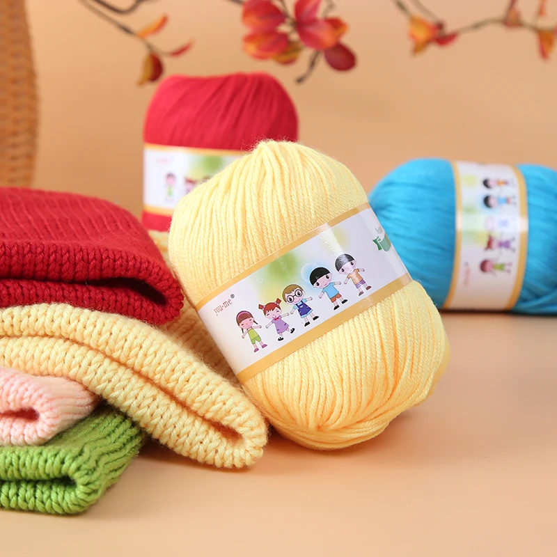 12шт Гореща разпродажба Многоцветен памук, копринени прежди за плетене на една Мека топла детска прежди за ръчно плетиво