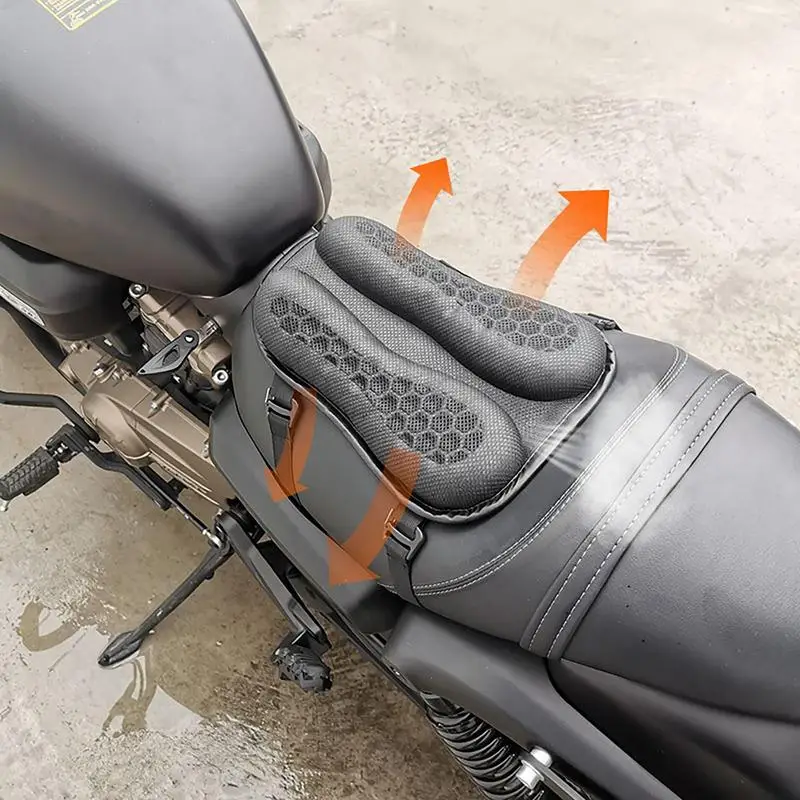 Гел накладки за задните седалки на мотоциклети, дишащи възглавнички за седалките на мотоциклети За дълги пътувания и нескользящие пелети