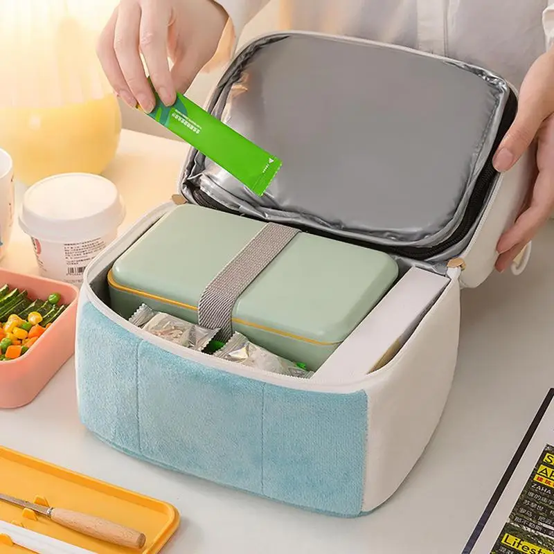 Обяд-бокс Изолирано чанта-тоут за съхранение на храни с Висок капацитет Водоустойчив преносим термосумка-хладилник Чанти за храни Калъф за