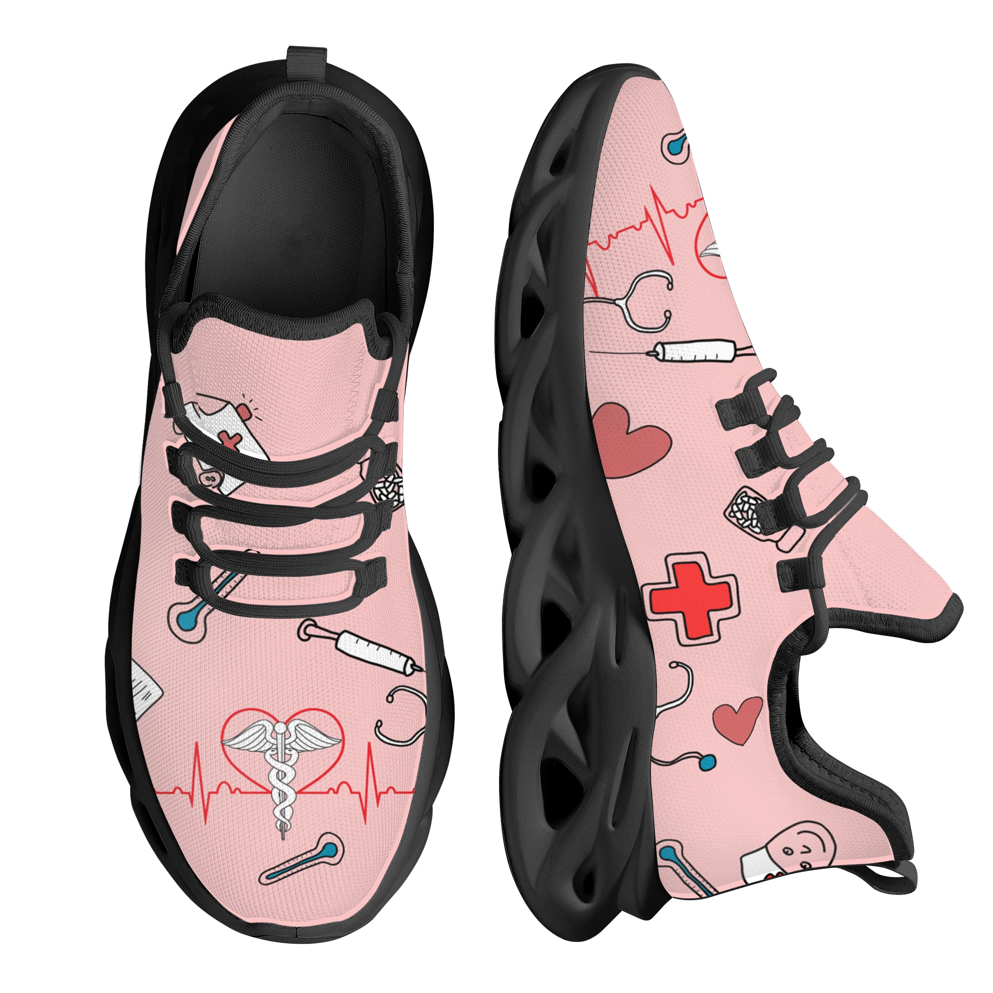 CYWGIFT/ Дишащи Модни Дамски Обувки, Розови Обувки За Хранене, Здравно Сърцебиене, Дизайн на медицинските Сестри, Ежедневни Обувки дантела, Подарък