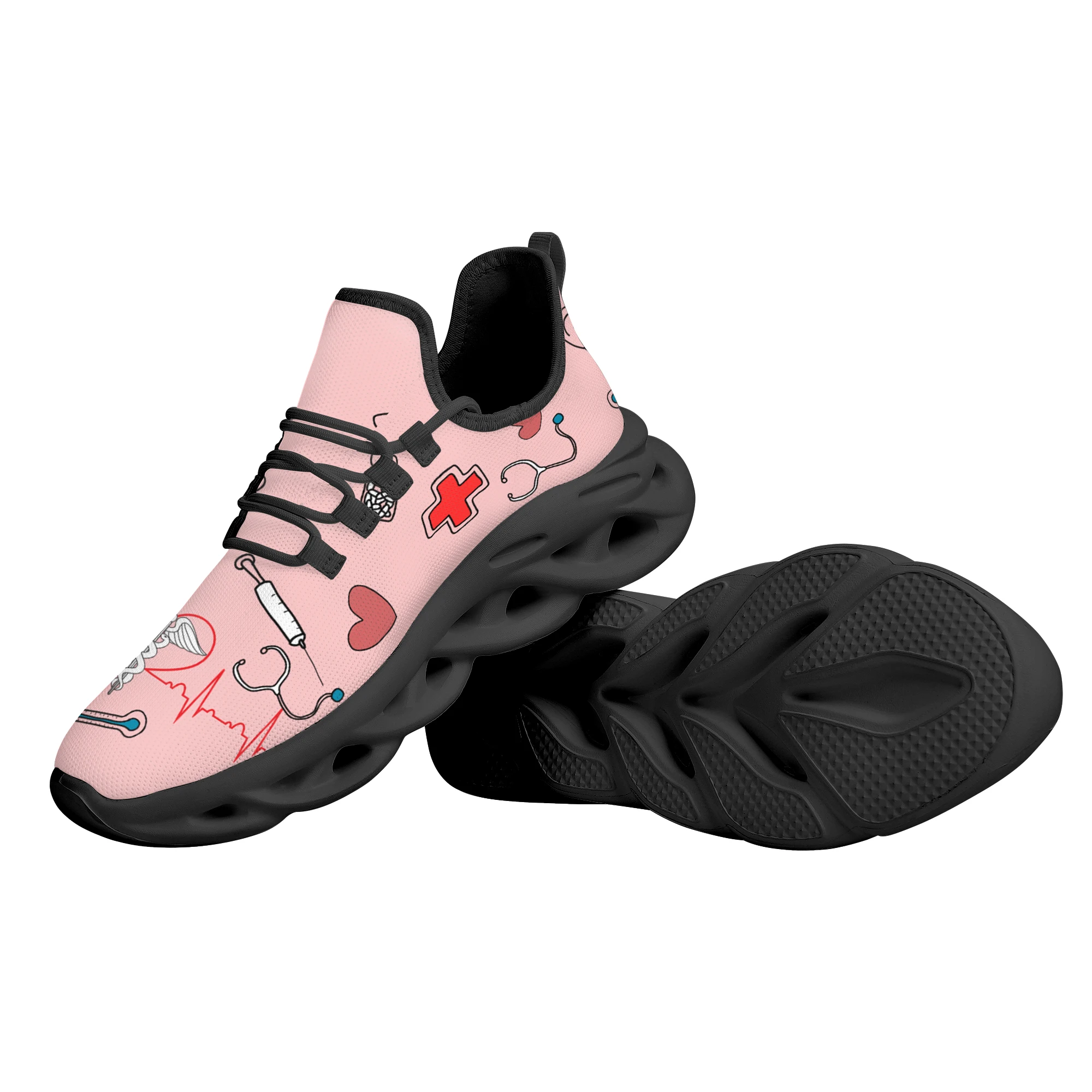 CYWGIFT/ Дишащи Модни Дамски Обувки, Розови Обувки За Хранене, Здравно Сърцебиене, Дизайн на медицинските Сестри, Ежедневни Обувки дантела, Подарък