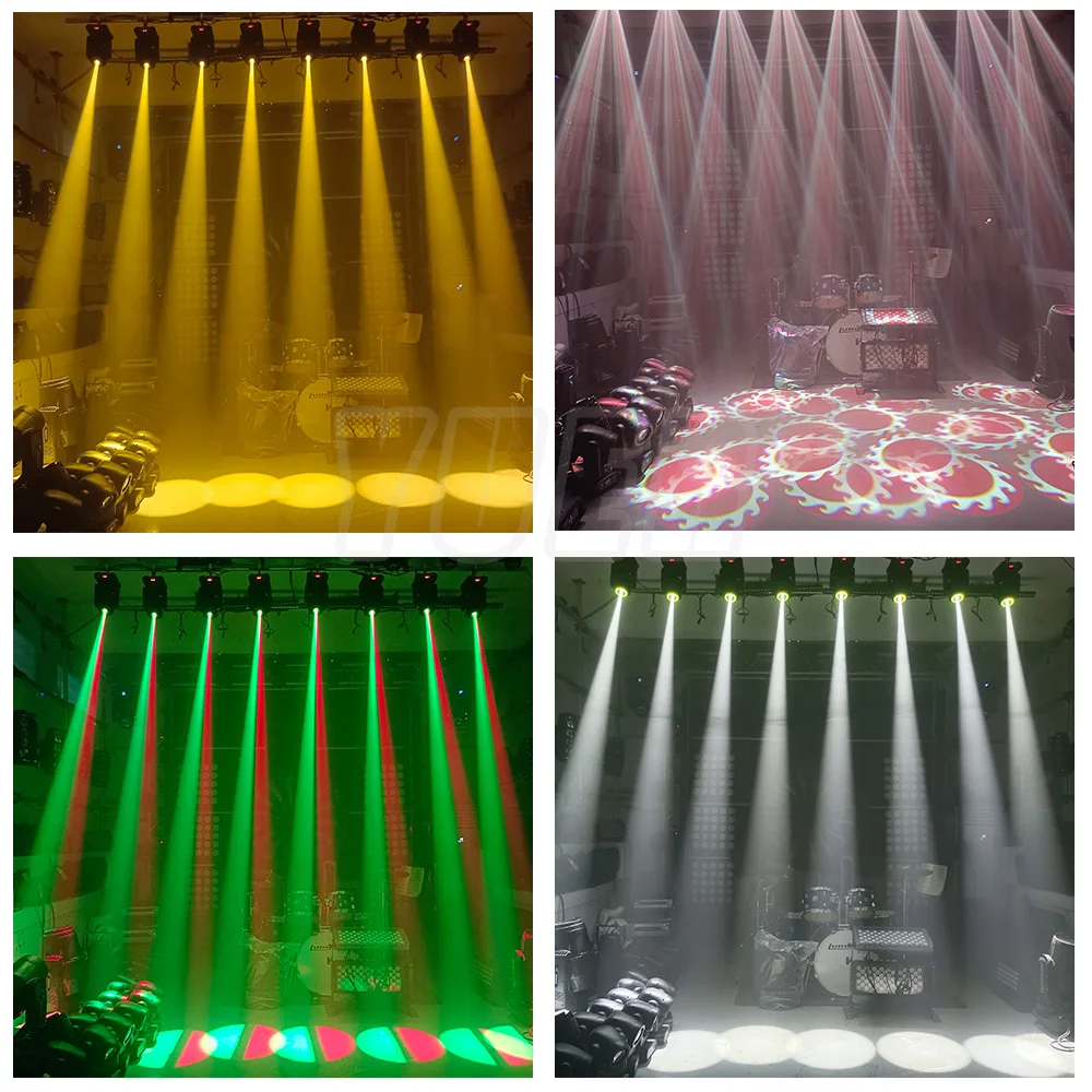 4 БРОЯ LED 100W Pattern Moving Head Light With LED Spotlight Strip SMD Панорамен Ефект DJ Disco Сватба Парти Концерт Украса YUER