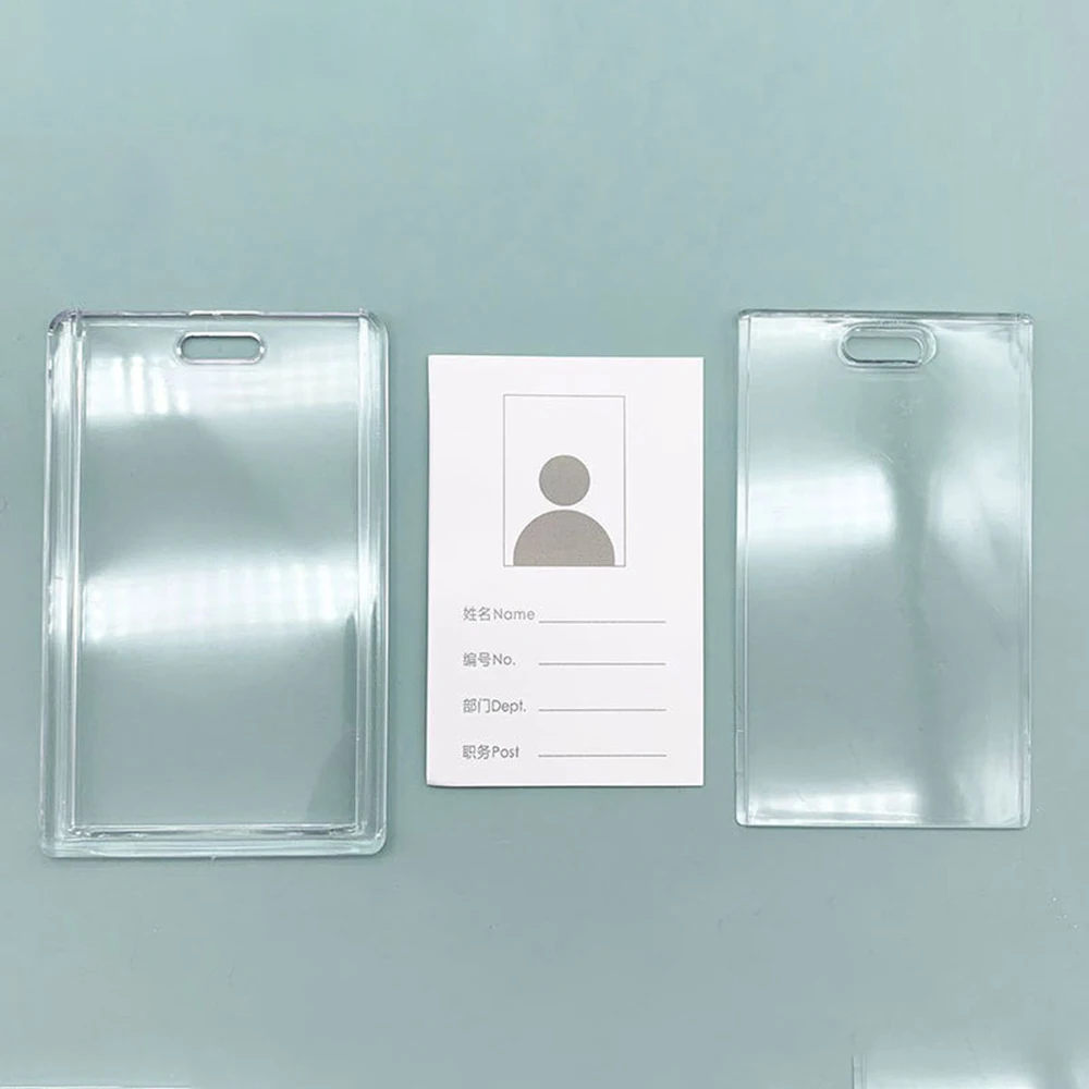 Нова прозрачна акрилна прибиращият се капак, притежателят на фотокарточки, лична карта, банкова карта, фотодержатель автобусна карти, защитен калъф за канцеларски материали
