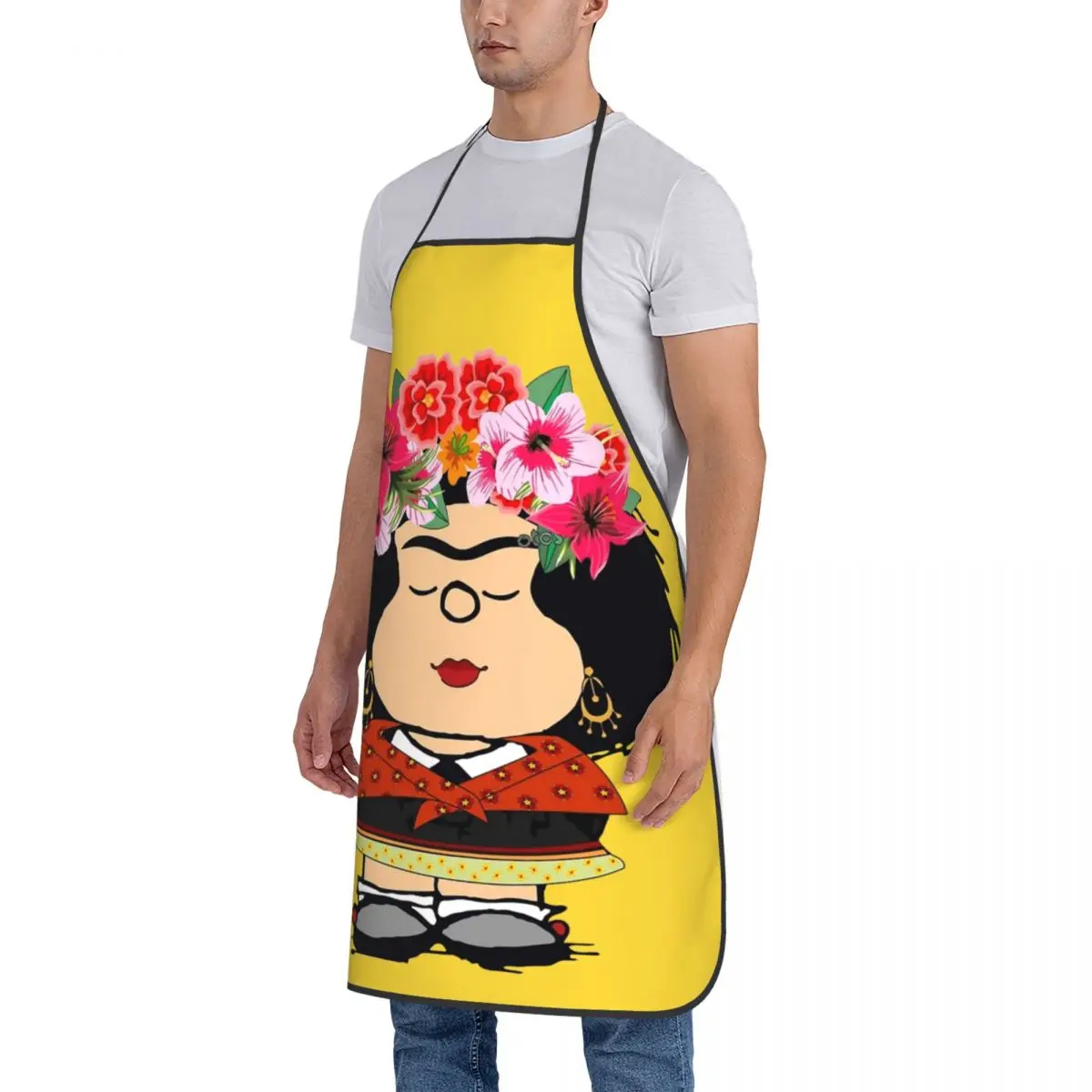 Мъже, Жени Подаръци готвач, Кухненски Престилки За Готвене Mafalda Kahlo Fanart Продукт Забавен Cartoony Кухненска Престилка За Готвене, Устойчиви На Капки Вода