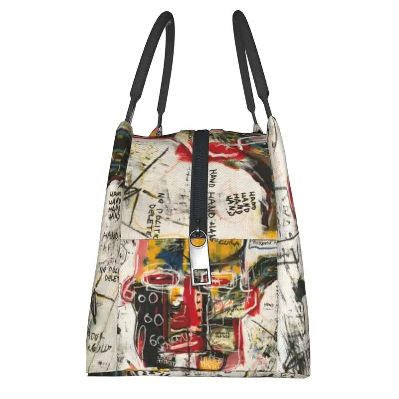 Чанта за обяд с изолация Delete Zone за жени Jean Michel Basquiats с графити под формата на черепа, Разменени Термоохладитель, Обяд-бокс за хранене