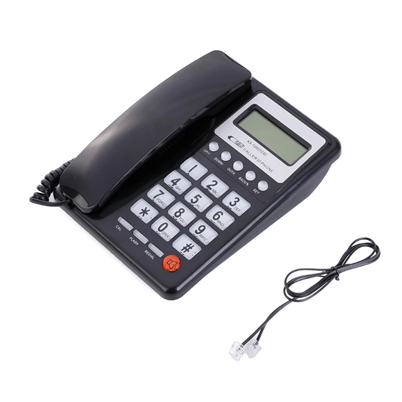 Стационарен Стационарен телефон H4GA, LCD дисплей, Жични и Домашни Телефони, Бързо набиране на обаждащия се
