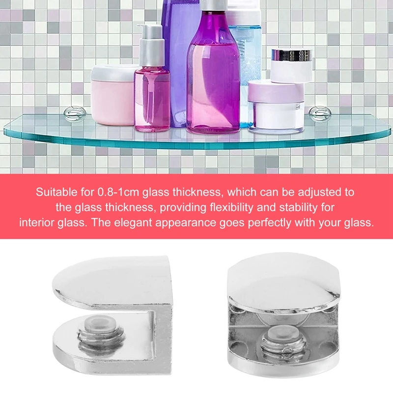 6 БР. Регулируеми щипки за стъкло 6 Мм Стъкло скоба От с алуминиеви Стъклени рафтове Притежателя Стъклен Скоба за баня и Кухня