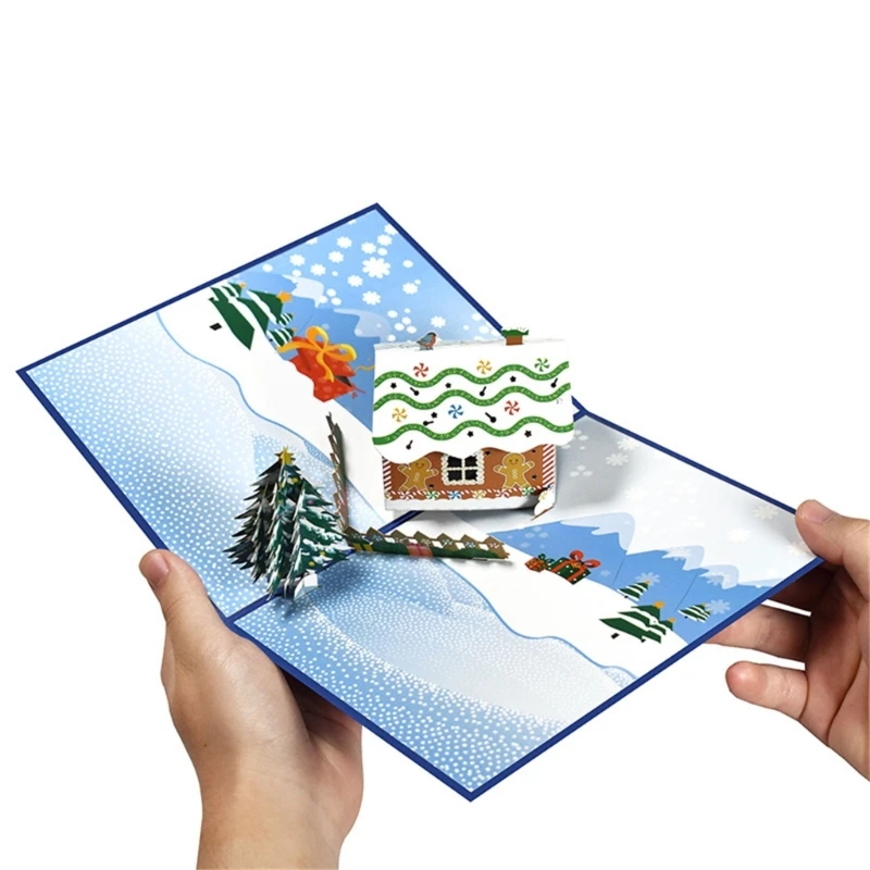 Коледен Човечето Къща 3D Картичка Празнична Украса Плотове 85AD