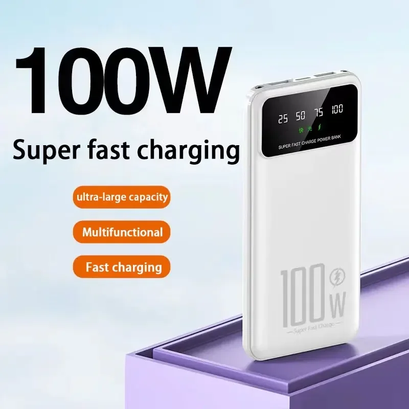 Захранване капацитет от 100000 ма 100 W ултра-бързо зареждане на Преносимо външно зарядно устройство за Iphone 14 13 Samsung, Huawei, Xiaomi Poverbank