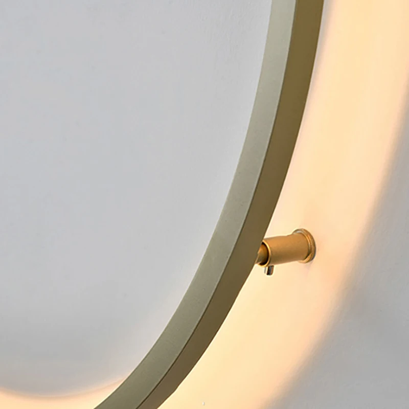 Модерен стенен лампа с регулируема яркост на черното злато, алуминий пръстен, USB-конектор за спални, фоайе, трапезария, стенни, за да премине, Директна доставка