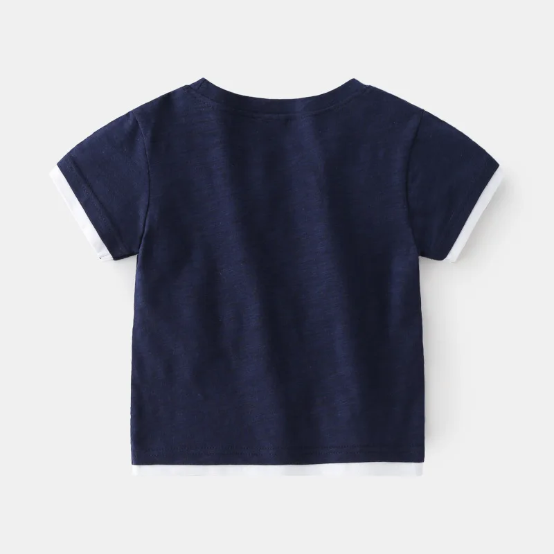 Летните прохладни ризи от дишащ памук за момчета от 2 цвята, лятна бейзболна фланелка за деца, детски дрехи