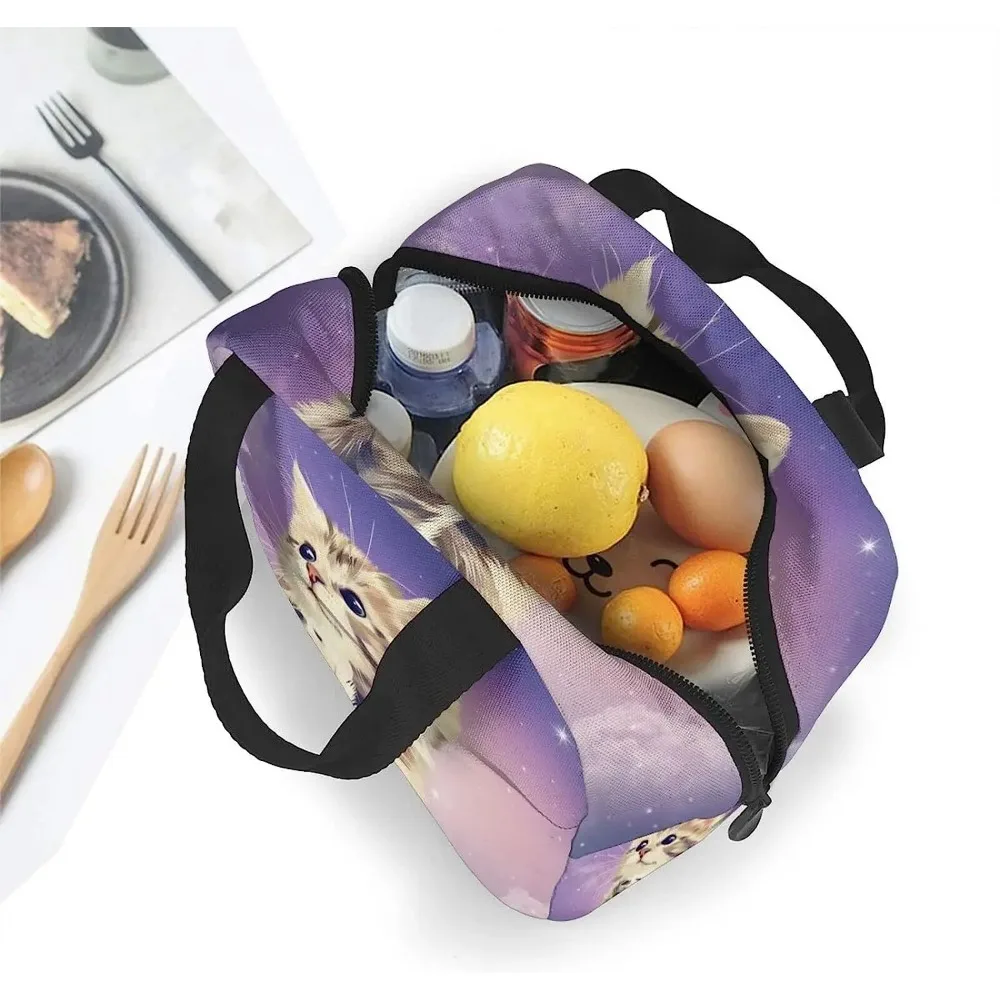 Чанта за обяд Galaxy Cat Portable изолиран обяд-бокс за Еднократна употреба, Термосумка за хранене за жени, пикник по време на работа, на плажа