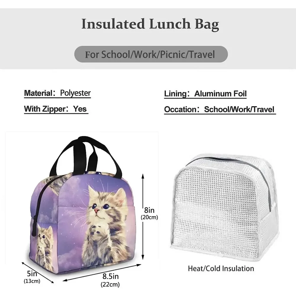 Чанта за обяд Galaxy Cat Portable изолиран обяд-бокс за Еднократна употреба, Термосумка за хранене за жени, пикник по време на работа, на плажа