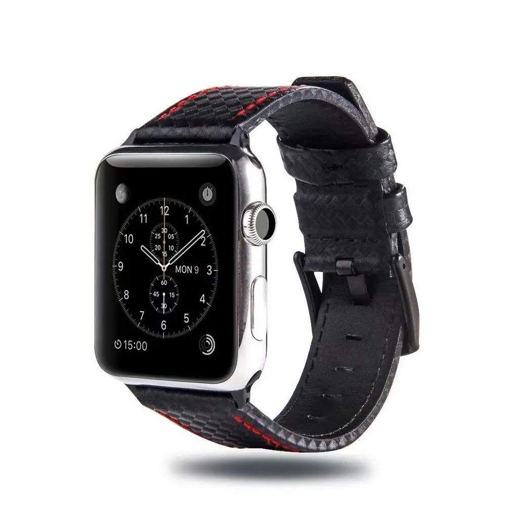 Кожена Каишка, изработени от въглеродни влакна за Apple watch band 44 мм 40 мм 45 мм/41 мм 42 мм 38 мм iWatch Луксозна гривна Apple watch 5 4 3 se 6 7