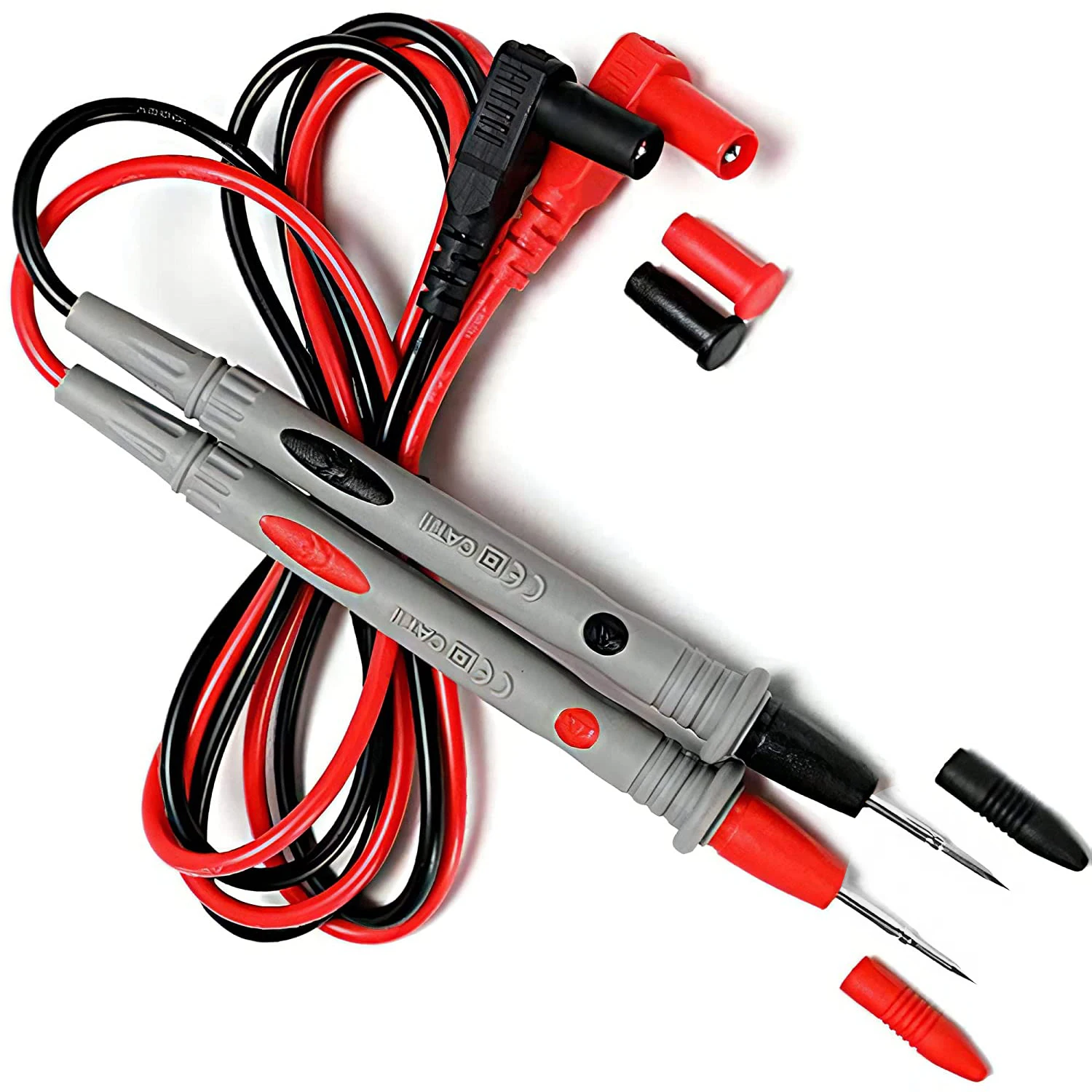 1 Бр Тестови кабели със силиконова изолация 20A Аксесоари за Обзавеждане Полето кабел Игла мултицет Сонда Защитни капаци