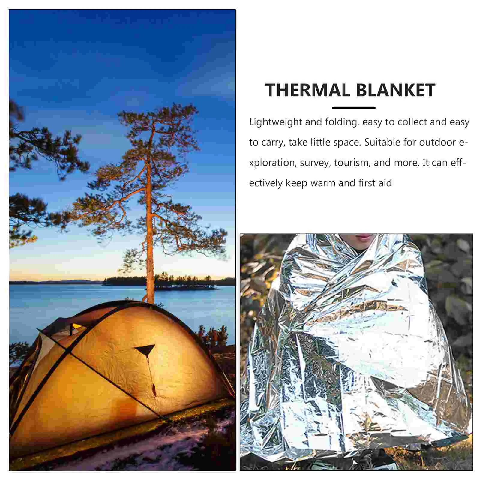 Одеяла от алуминиево фолио за спешни случаи, Сгъваеми изолационни одеяла, юргани за оцеляване, двустранни туристически скали