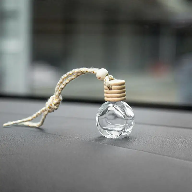 Окачен авто дифузьор, празни стъклени флакони за парфюми, подвесная стъклена бутилка за кола, мини-празен окачен флакон за ароматерапия парфюми
