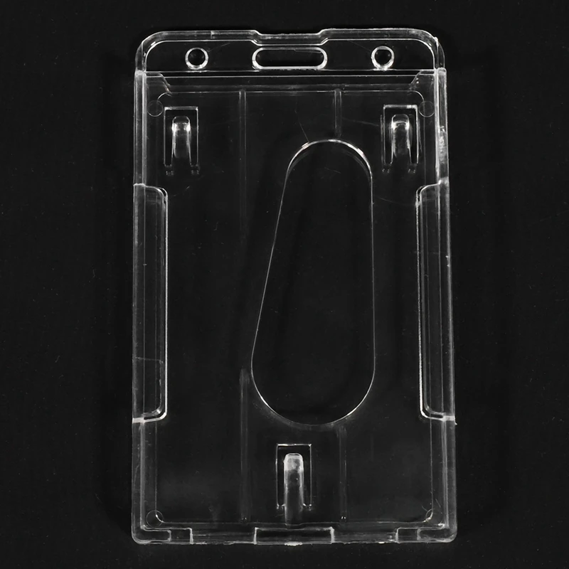 3-кратно оттичане твърд пластмасов държач за бейджа, двойна карта ID, мультипрозрачная 10x6 см