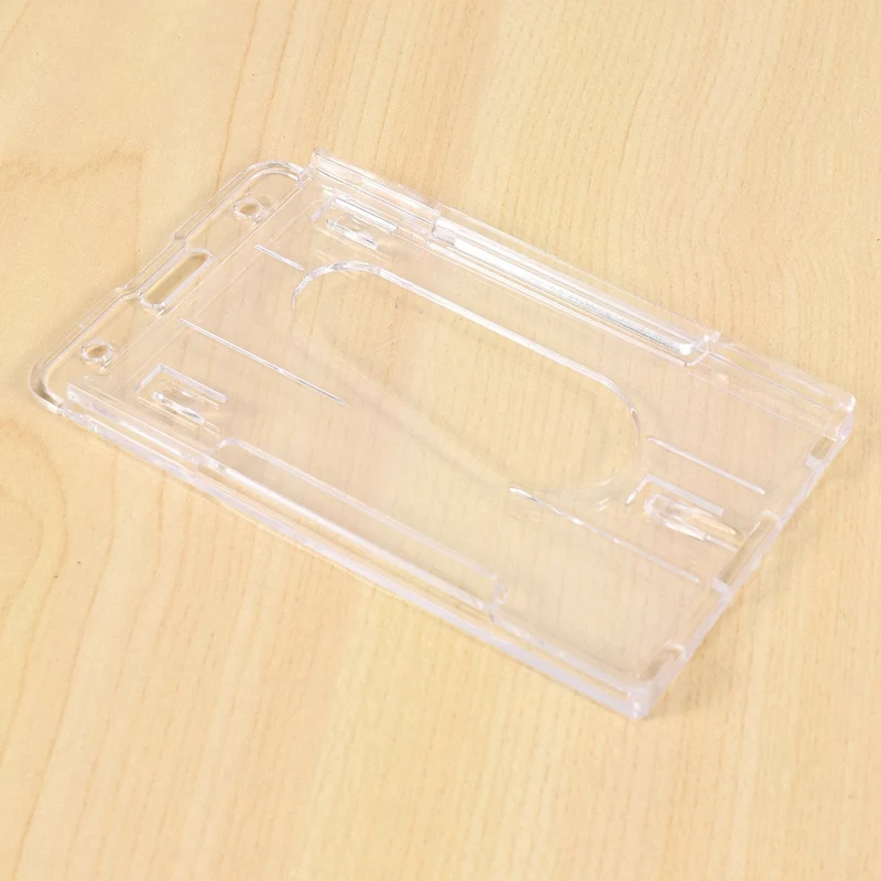 3-кратно оттичане твърд пластмасов държач за бейджа, двойна карта ID, мультипрозрачная 10x6 см