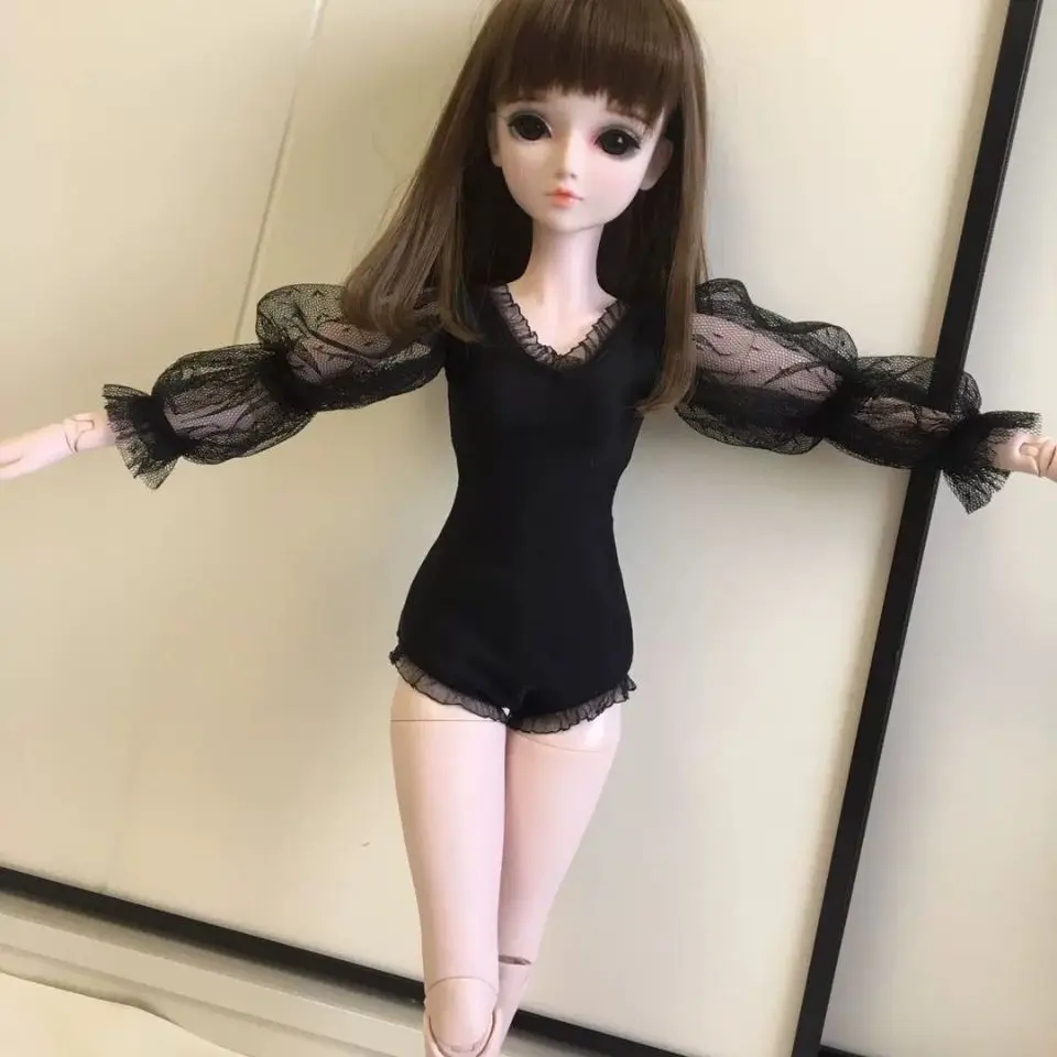 Модни Аксесоари за Кукли 1/3 стоп-моушън Облекло за 60 см Кукли Bjd Черен Цял Бански Сам Играчки За Момичета Дрехи В Подарък