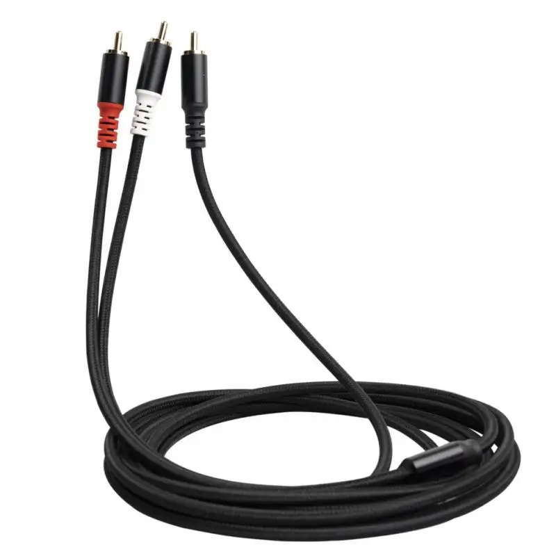 За автомобилен плейър аудио кабел Hifi намаляване на шума аудио кабел Rca Male-Dual Rca Male Висококачествено предаване за телевизор, Hifi