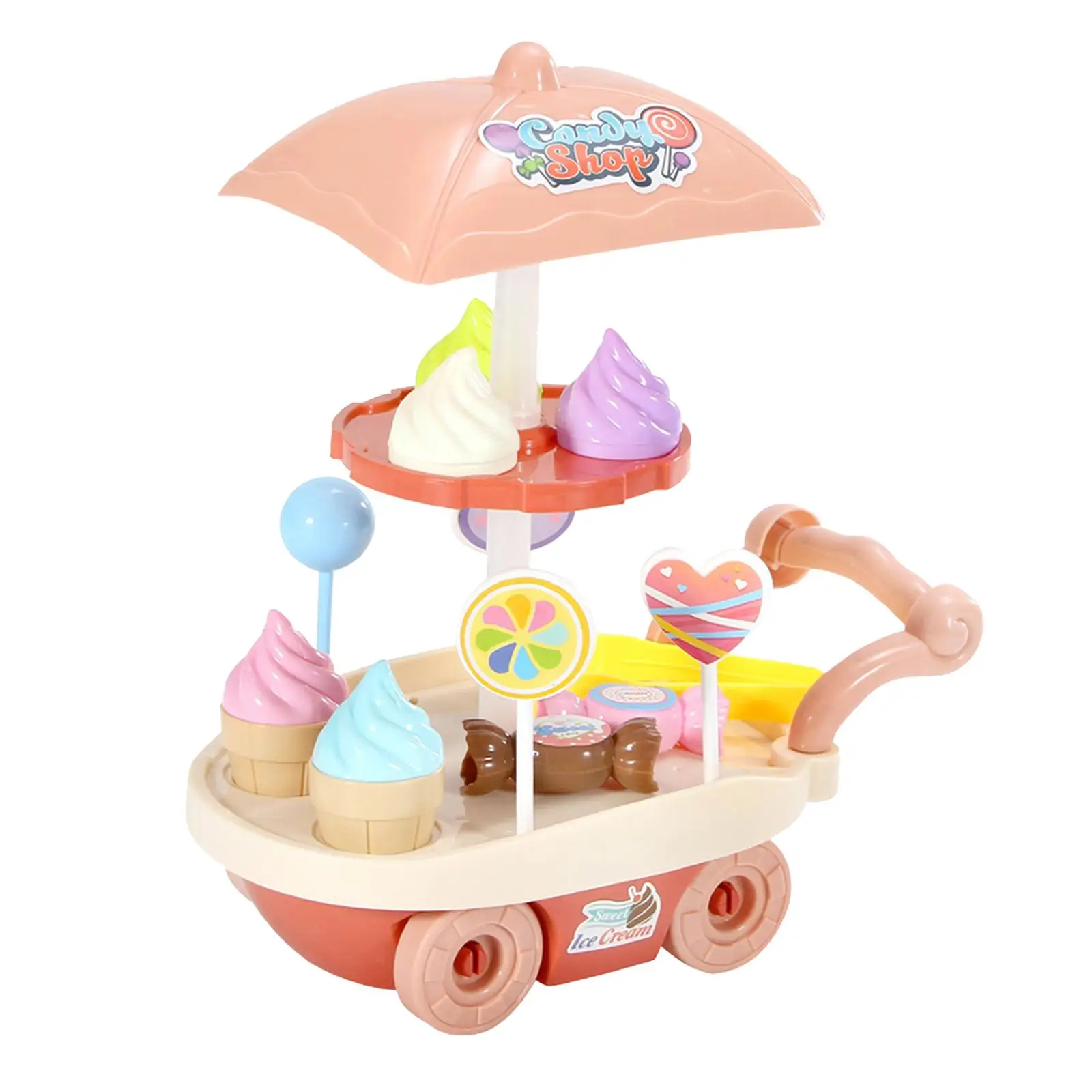 Играчка камион с бонбони и сладолед, симулиращ ролева игра, мини-павилион Vend, поставка за претенции, играчки за игра на открито За момчета и момичета