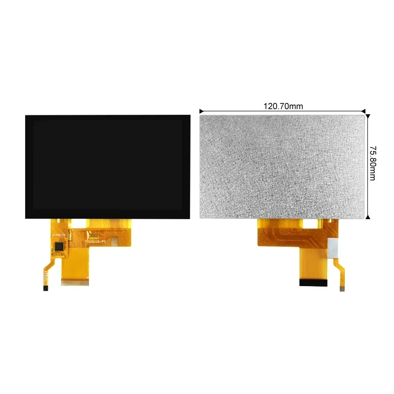 5,0-инчов цял екран IPST цветен LCD дисплей MCU, който е съвместим с интерфейс RGB24, водачът на ST7262.