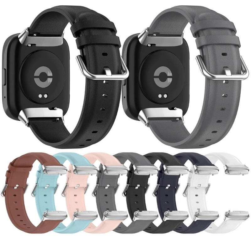 Дишаща черна каишка от изкуствена кожа за смарт часа Redmi Watch 3 Active/Lite, удобни