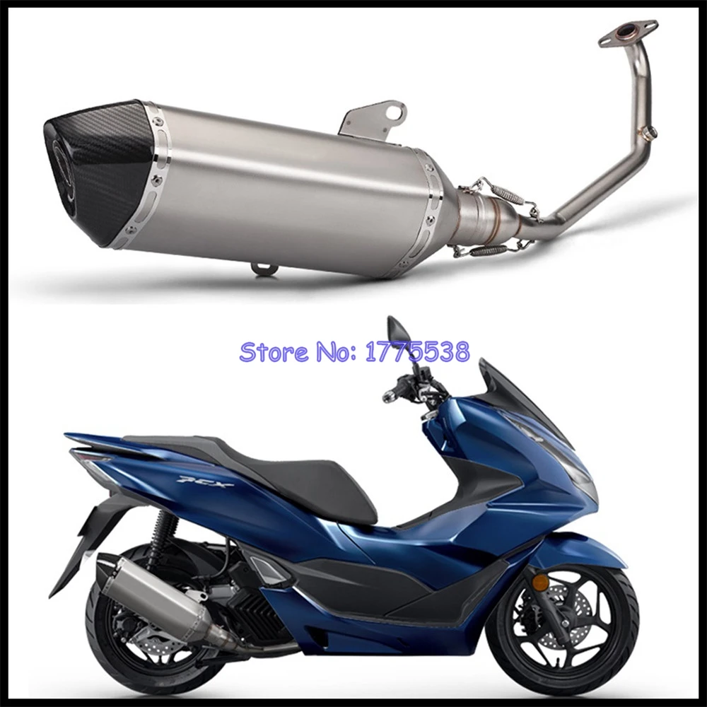 За HONDA PCX160 2021 2022 2023 Мотоциклет на Изпускателната Система Колектор Колектор Предната Тръба на Ауспуха на Изпускателната с Настоящото Карбоновым Фитил