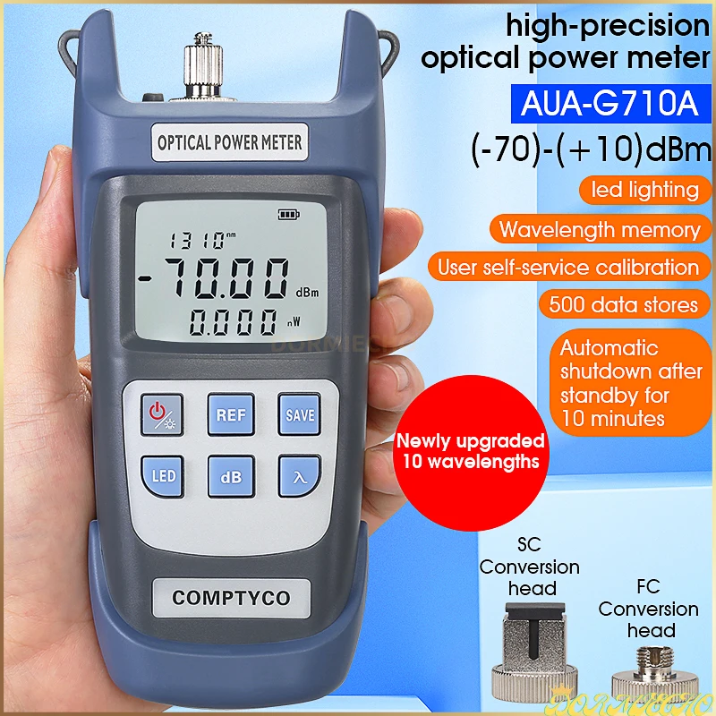 Измерване на оптична мощност FTTH AUA-G510A/G710A Тестер оптичен кабел -50dBm ~ + 26dBm/-70dBm ~ + 10dBm Конектор SC/ФК