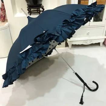 Автоматично Затеняющий Сладък чадър Kawaii Lolita Sunshades Дълъг Чадър от Слънцето Силни Слънчеви чадъри Guarda Sol De Praia за жени