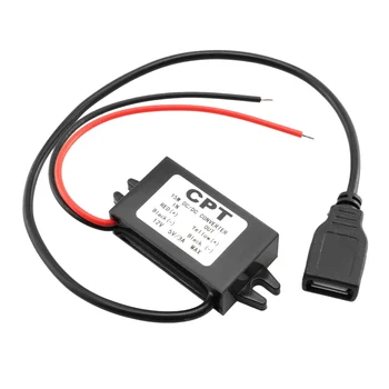 Автомобилен Преобразувател Dc Ток от 12 до 5, 3A Преобразувател на Напрежение с Един USB-Адаптер за Зареждане на Телефона Car Audio