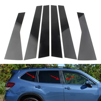 Автомобилна стикер 6шт за Subaru Forester 2019 2020 2021 Покритие на вратата на колата на Кутията Пиано Стълб на Стълб Декоративна Лента Лъскаво Черно Покритие