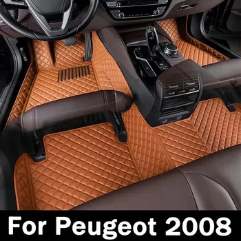 Автомобилни Стелки За Peugeot 2008 E2008 2020 2021 2022 2023 Килими Подложки За Краката, Аксесоари, Детайли На Интериора Водоустойчив Мат Кола