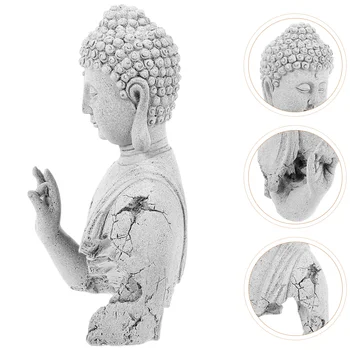 Аквариум, статуята на Главата на Буда, бижута, Азиатски будистка скулптура от пясъчник, украса за подслон в аквариума