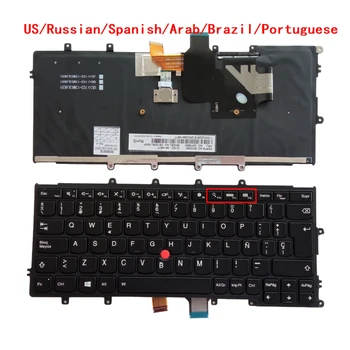 Американската Руски Испански Арабски Бразилски Португалска Клавиатура С Подсветка За Lenovo Thinkpad X230S X240 X240S X250 X240I X230S X250 X260S X260