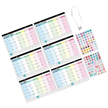 Английски Стенен Календар в 2024 година Месечната Офис Окачен desk Домашна Стая Хартиена Бележка