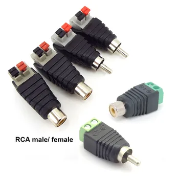 Аудио Адаптер RCA male-female Connector динамиката на Клеммный тел A / V Кабел към штекеру RCA Connector RCA Female Натиснете за кабел p1