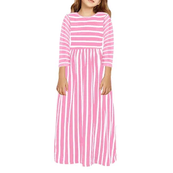 Бебешка рокличка с дълъг ръкав и щампи за момичета, детски рокли, детски премяна