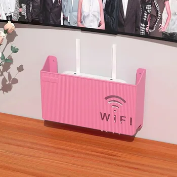 Безжичен Wi-Fi Рутер Полк Кутия за съхранение Стенен Органайзер от ABS-пластмаса, Кабелна Скоба Хранене Органайзер Скоростна Начало Декор