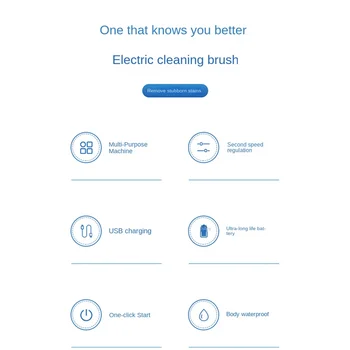 Безжична електрическа четка за почистване, акумулаторна чрез USB, за работа у дома, Четка за миене на съдове, четка за почистване на плочки в банята, Жълт