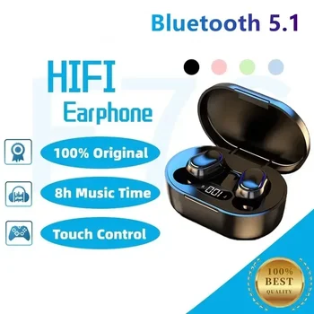 Безжични Bluetooth слушалки TWS E7S с микрофон и led дисплей, слушалки-втулки за Xiaomi Huawei Samsung Vivo
