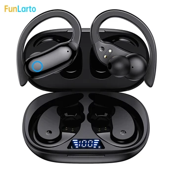 Безжични слушалки Bluetooth 5.3 Слушалки IPX7 Водоустойчив спортни безжични слушалки С дълбоки бас, слушалки с микрофон, led индикатор за захранване